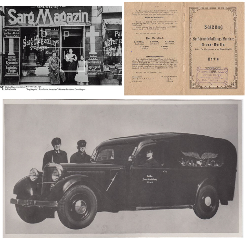 In Berlin-Neukölln der Volksfeuerbestattungsverein Groß-Berlin, Versicherungsverein auf Gegenseitigkeit“ gegründet, der im Volksmund bald auch „Volksfeuer“ genannt wurde.