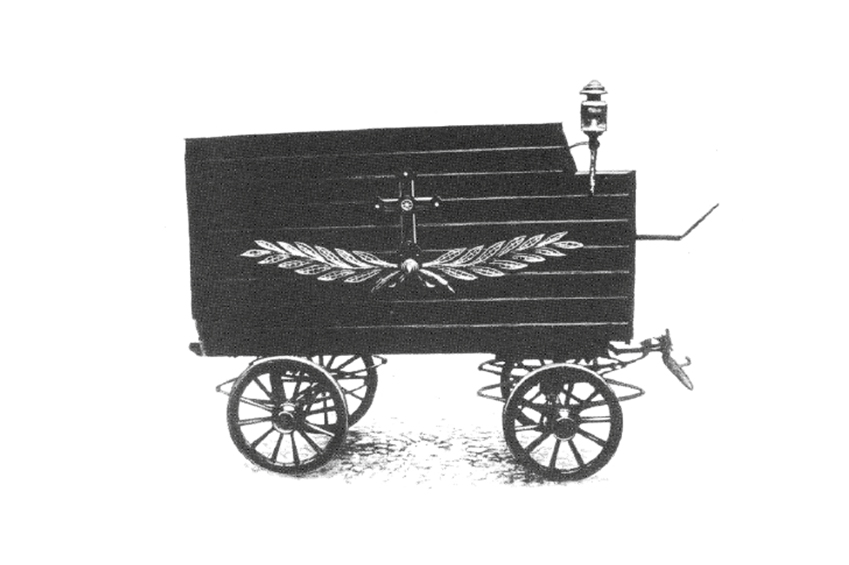 Julius Grieneisen, erwarb Pferd und Wagen und wurde Bestatter.